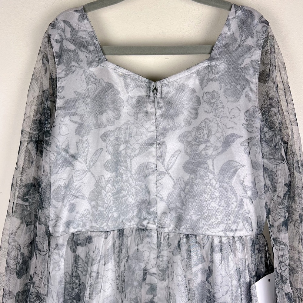 Joyfolie | Prairie Cottagecore Fairy Floral Layla Dress Grey Silver | 8 - Picture 9 of 11